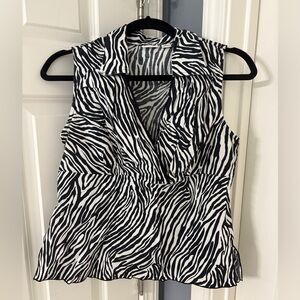 Cato Black and White Zebra Print Blouse